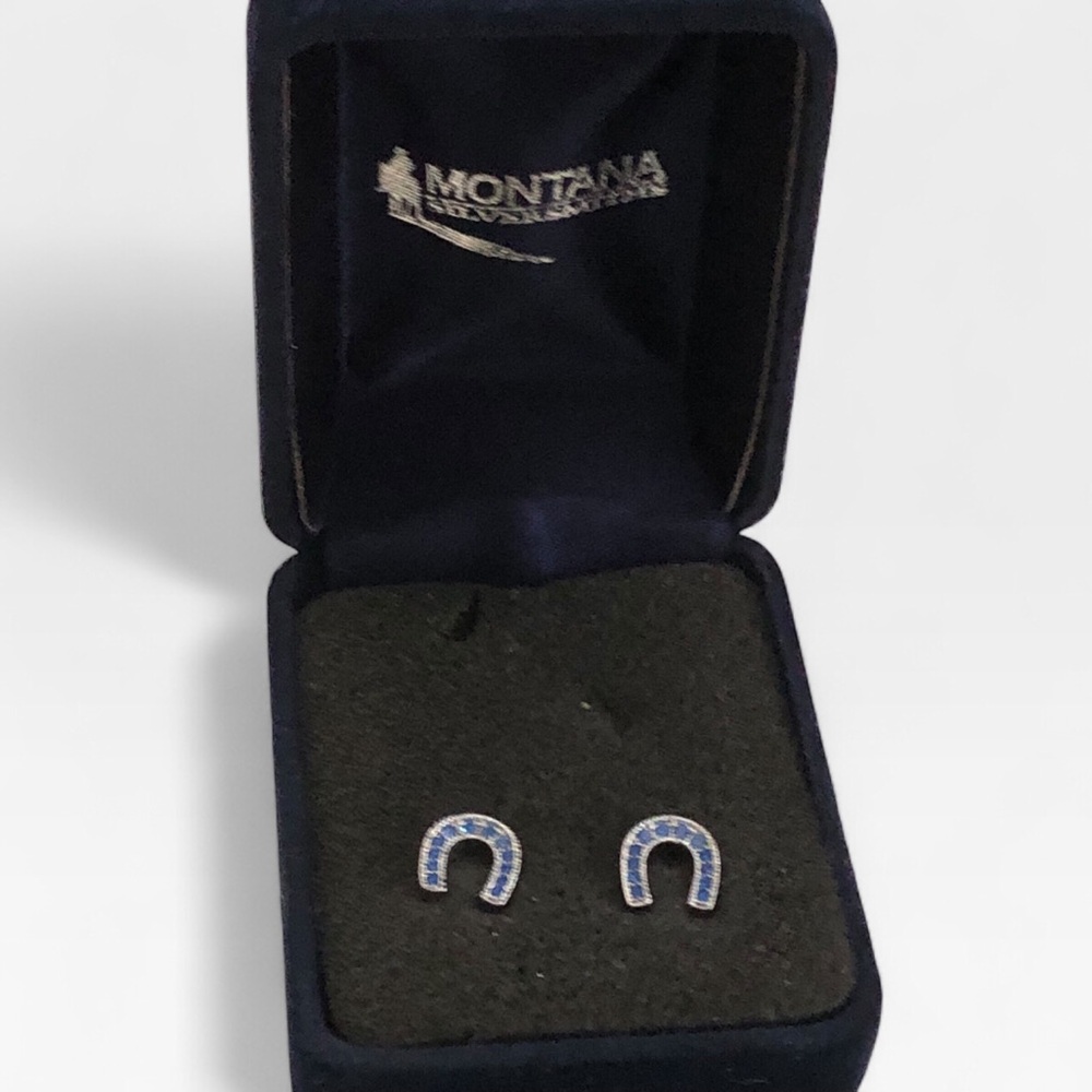 Montana Silversmiths Blue Rhinestone Earrings